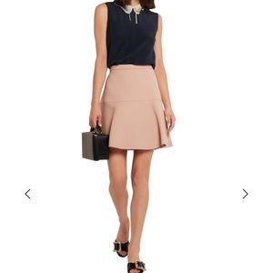 Miu Miu Fluted wool & silk-blend crepe mini skirt